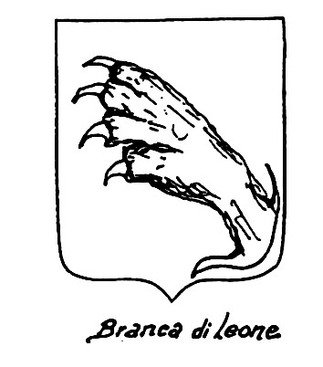 Image of the heraldic term: Branca di leone